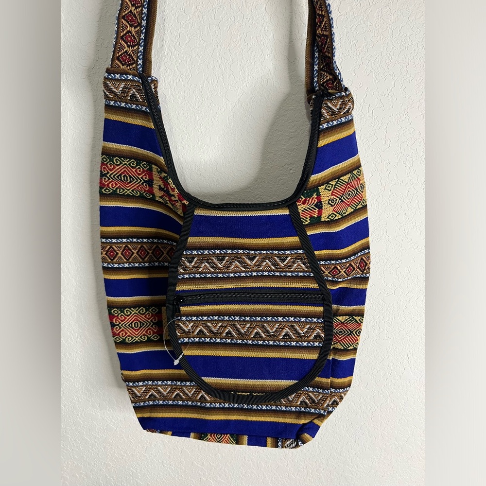 Bohemian Handcrafted Artisan  Crossbody Bag Multicolored wool Peru
